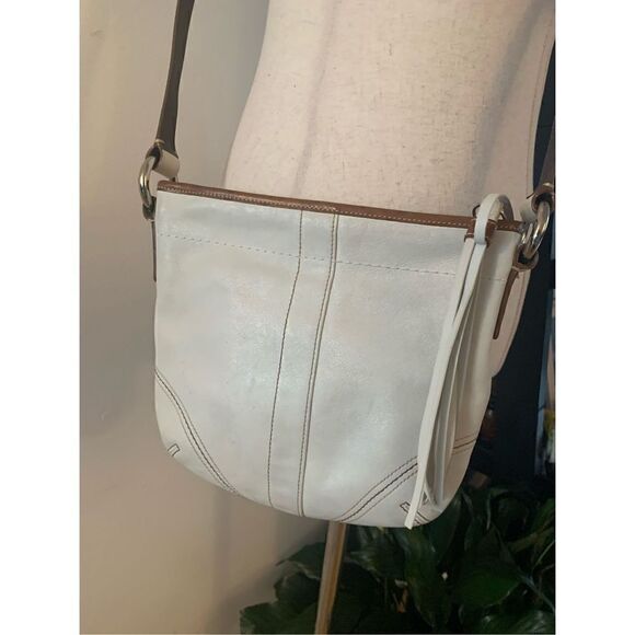 Coach crossbody white purse bag leather - Picture 1 of 7